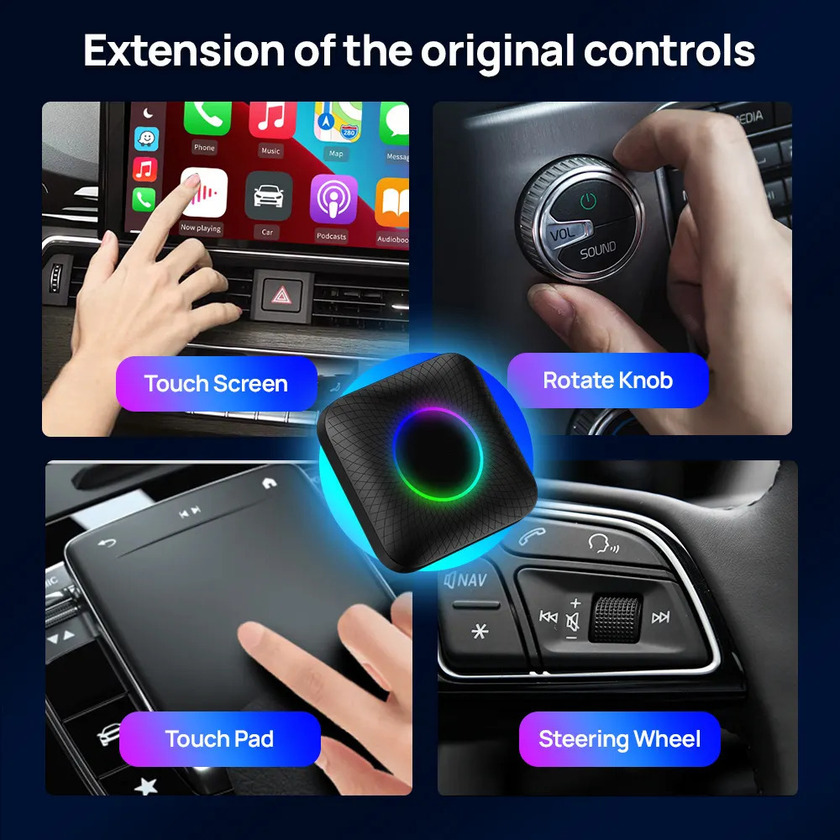 Multi Media Cpc200 Tbox Ambient Usb Adapter 8G 128Gb Up To 512Gb Android 13 SM6625 Wireless Carplay Ai Tv Box Dongle Youtube Netflix