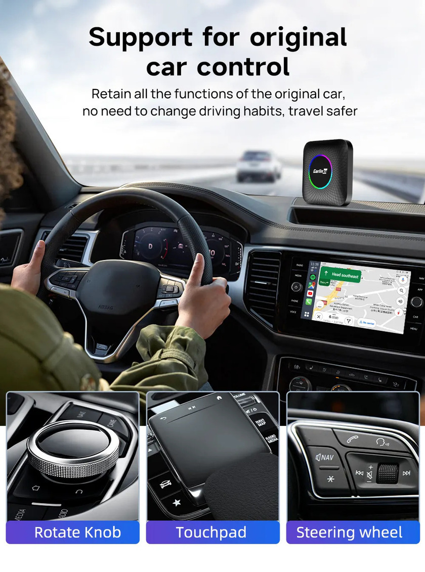 Multi Media New Cpc200 Tbox Ambient Usb 128 Gb Sim Tf Card Slot Wireless Mouse Remote Control Car Play Box Carplay Ai Android 13 SDM660