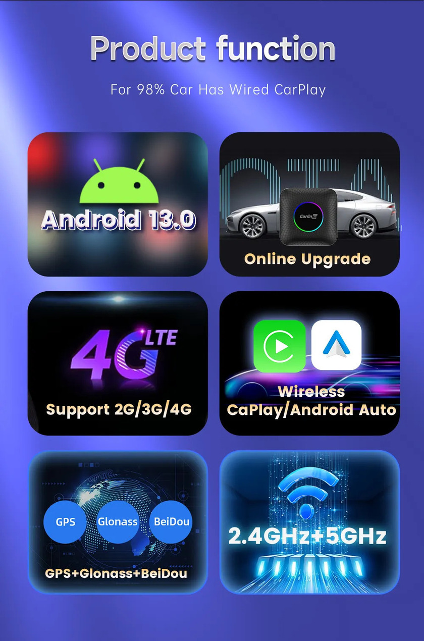 Andriod Box Cpc200 Tbox Ambient 64Gb Wireless Car Play Adapter Box Youtube Carplay netflix Carlinkit Ai Smart magicbox