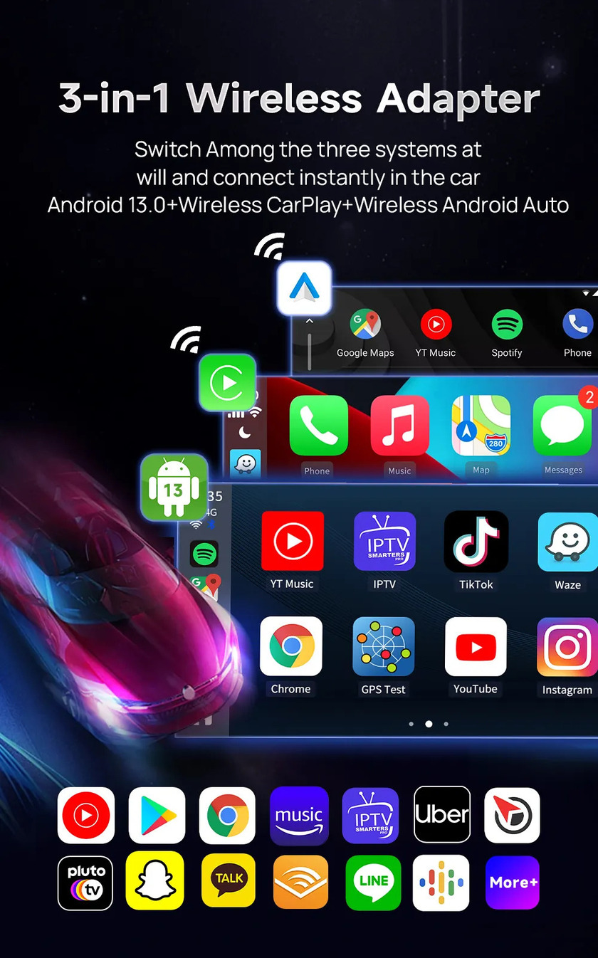 Cpc200 Tbox Ambient Usb 4G 64Gb Up To 512Gb Android 13 SM6625 Wireless Carplay Dongle Youtube Netflix Ai Tv Box