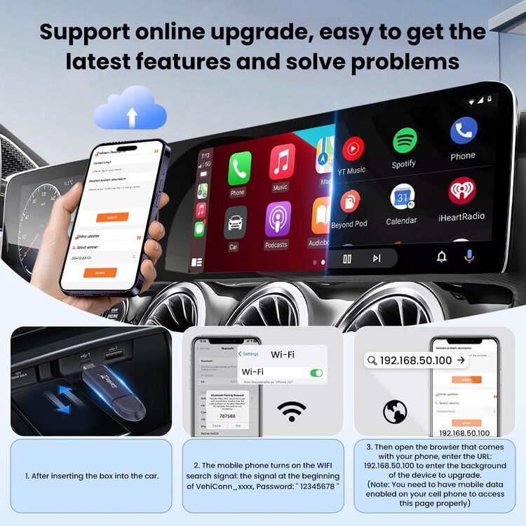 Mini SE Pro Wired to Wireless Car Play Android Auto 2 In 1 Adapter USB Type C Dongle Ai Box