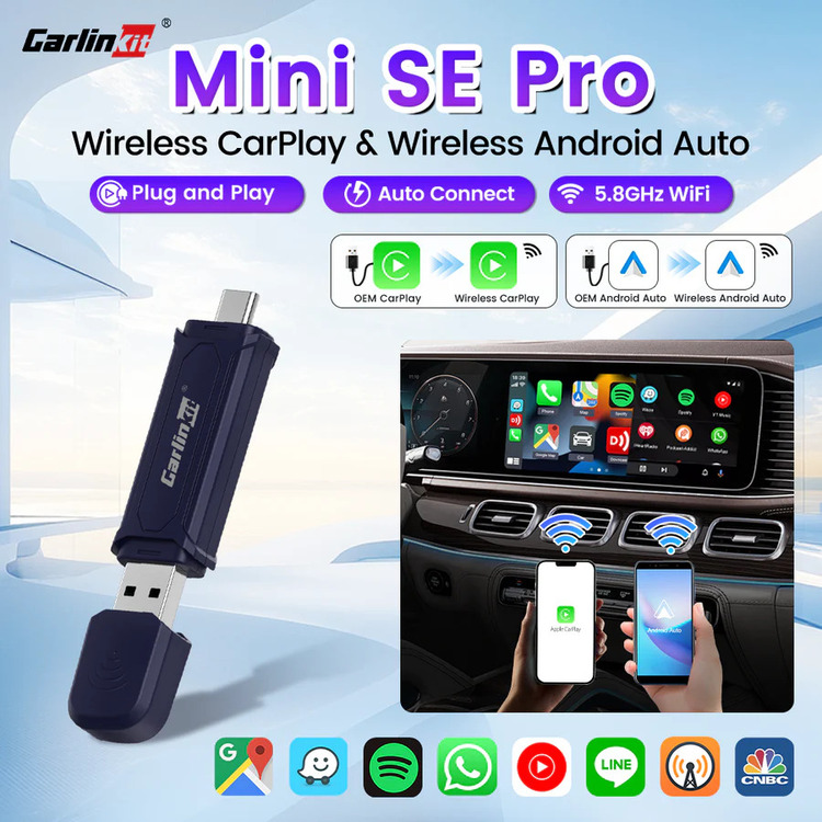 Wired Carplay And Android Auto To Wireless Mini SE Pro Ai Box With Steering Wheel Controls