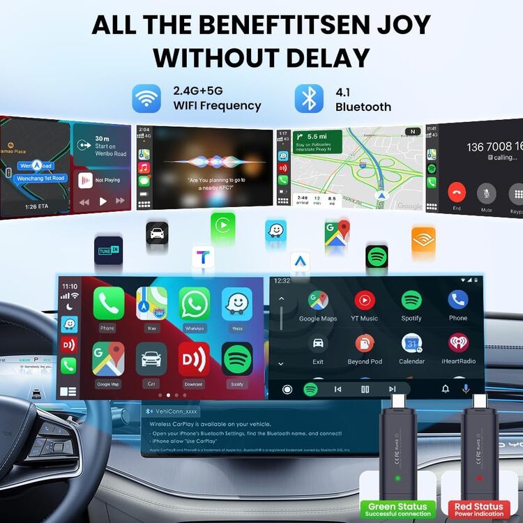 Wired To Wireless Android Auto And Carplay Adapter Mini SE Pro Automatic Connection Dongle