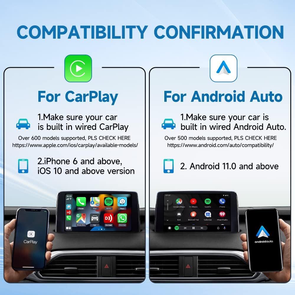Wired To Wireless Smart Android Auto And Apple Carplay Dongle 2Air AI BOX Wireless USB Wifi BT Adapter