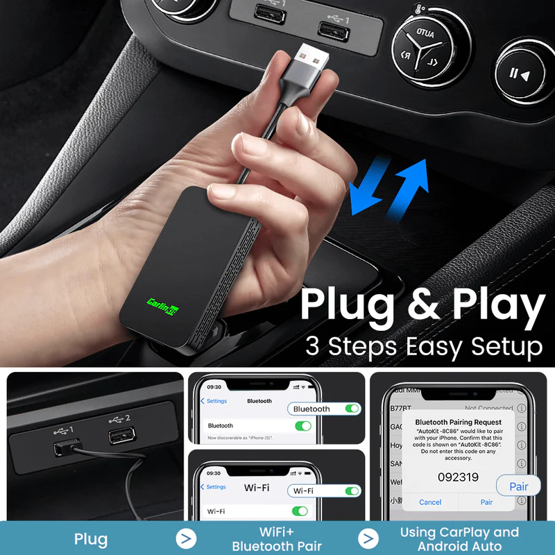 Wireless Android Auto And Apple Carplay Dongle Atmel At91Sam9260 Adapter Cpc200 2Air Ai Box
