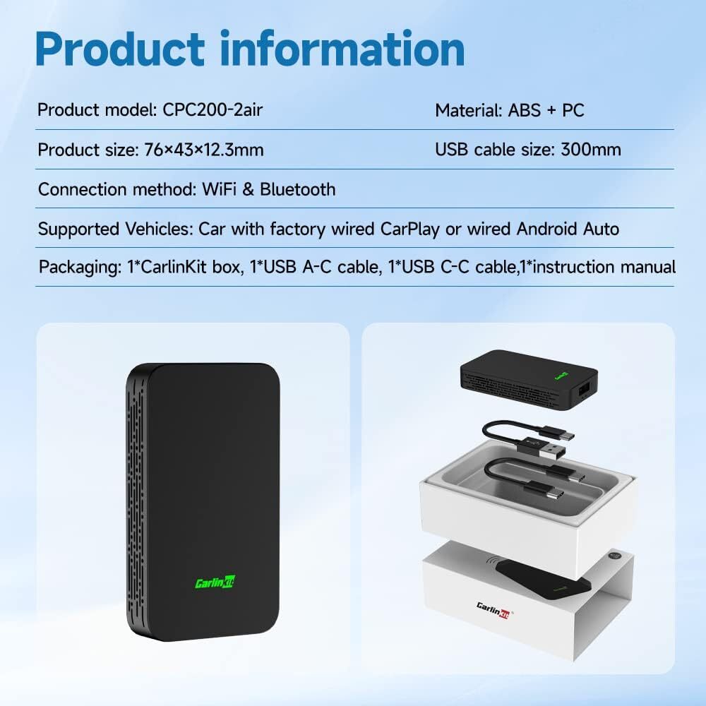 Carlinkit 5.0 CPC200 2air Wired Carplay And Android Auto To Wireless Motorcycles Gps Car Play Ai Box