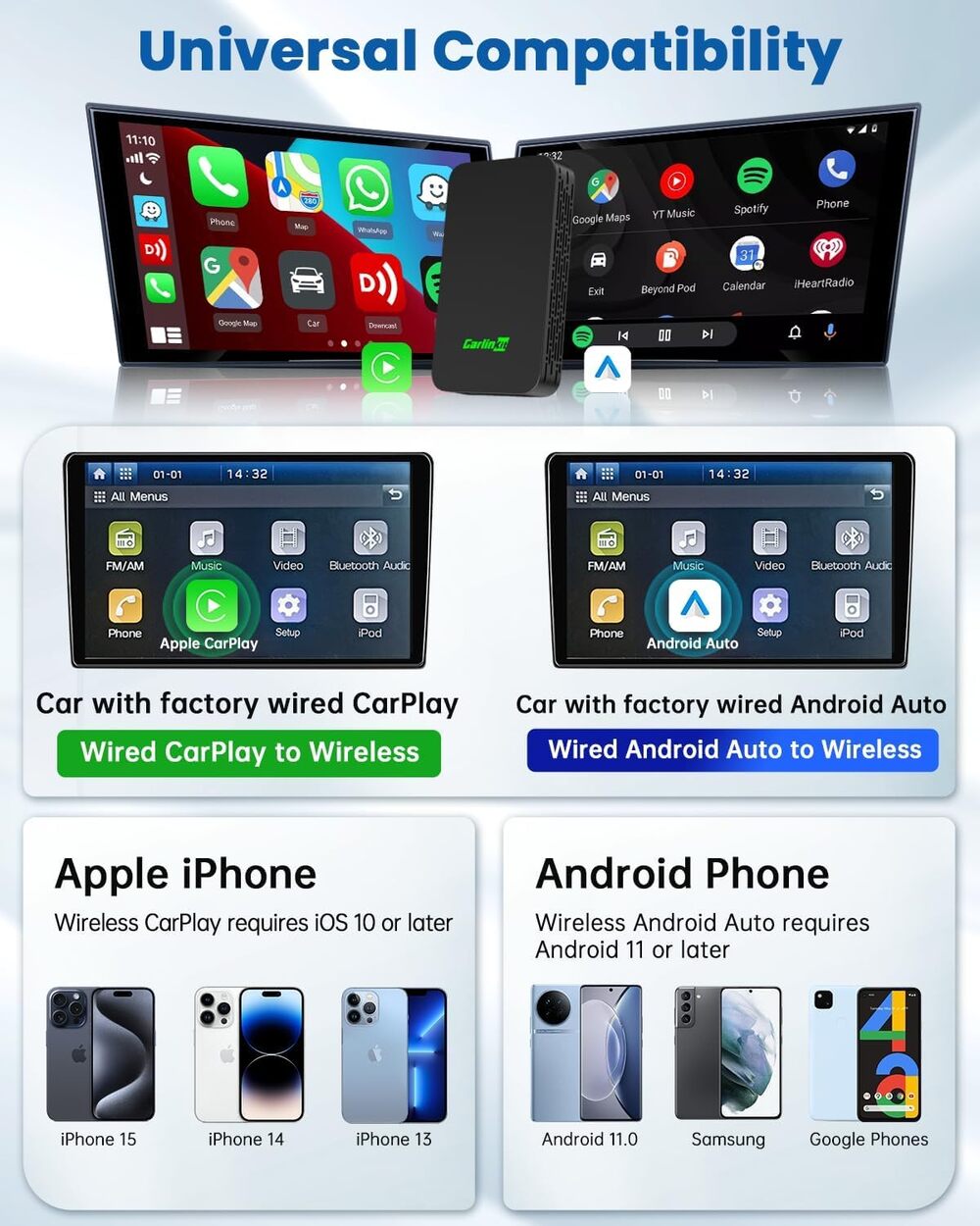 Carlinkit 5.0 CPC200 2air Wired Carplay And Android Auto To Wireless Motorcycles Gps Car Play Ai Box