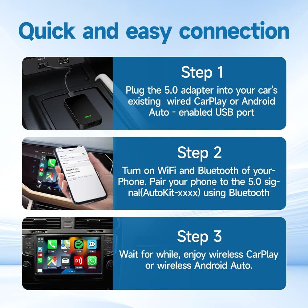 Seamless Connectivity 2air Wireless Adapter Conversion Box For Wired CarPlay And Android Auto
