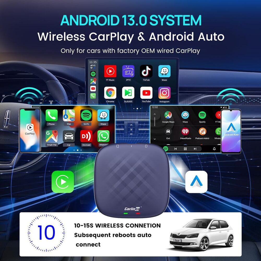 Autolink Carplay to Multi Media - CPC200 Tbox PLUS 4GB 64G 8 Core Android 13 Wireless Android Auto Carplay Multimedia Smart Ai Box carlink box car pla