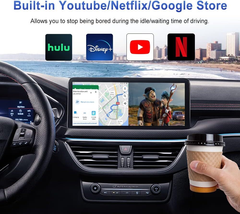 TBox-Plus 128GB Android 13 Carplay Auto Ai Box Car Play Wireless Adapter Black No Lag