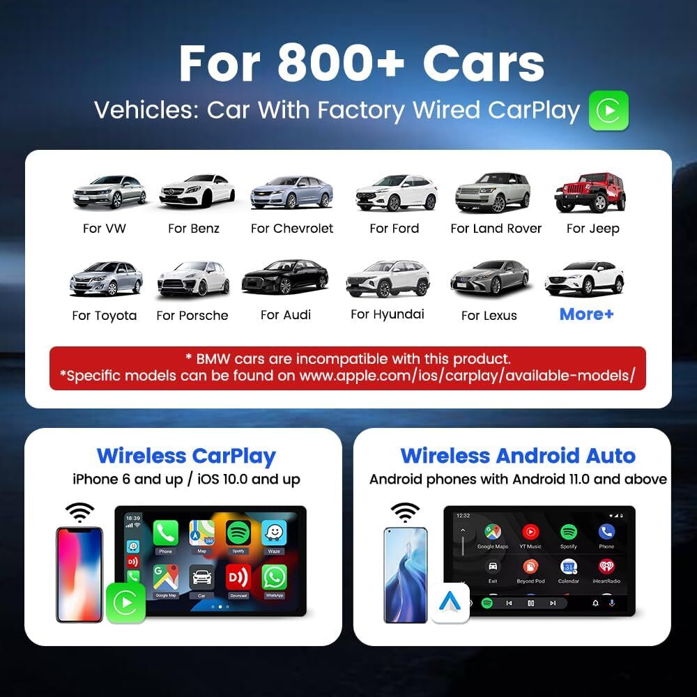 Carplay AI BOX Tbox-S Model Sim Card GPS Navigation 4+64G Wireless Carplay Ai Box Android 13 Car Play