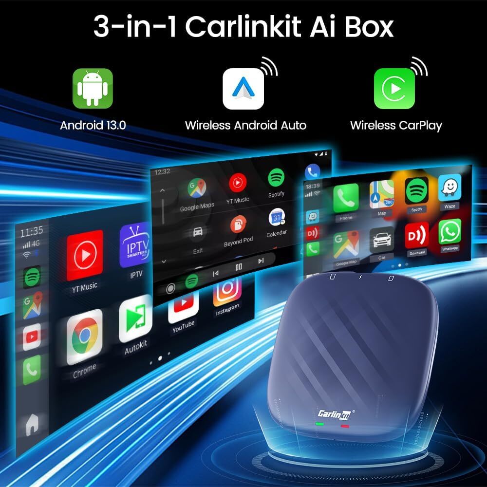 Carplay AI BOX Tbox-S Model Sim Card GPS Navigation 4+64G Wireless Carplay Ai Box Android 13 Car Play