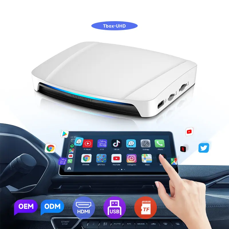 Tbox UHD Android 13 CarPlay Wireless Ai Box HDMI SM6225 Processor 4Gb USB HD Video For Youtube Tiktok