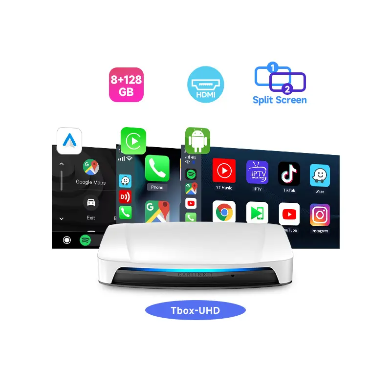 Android 13.0 Wireless CarPlay Multimedia Video Box CPC200-TBox UHD SDM660 8G 128Gb