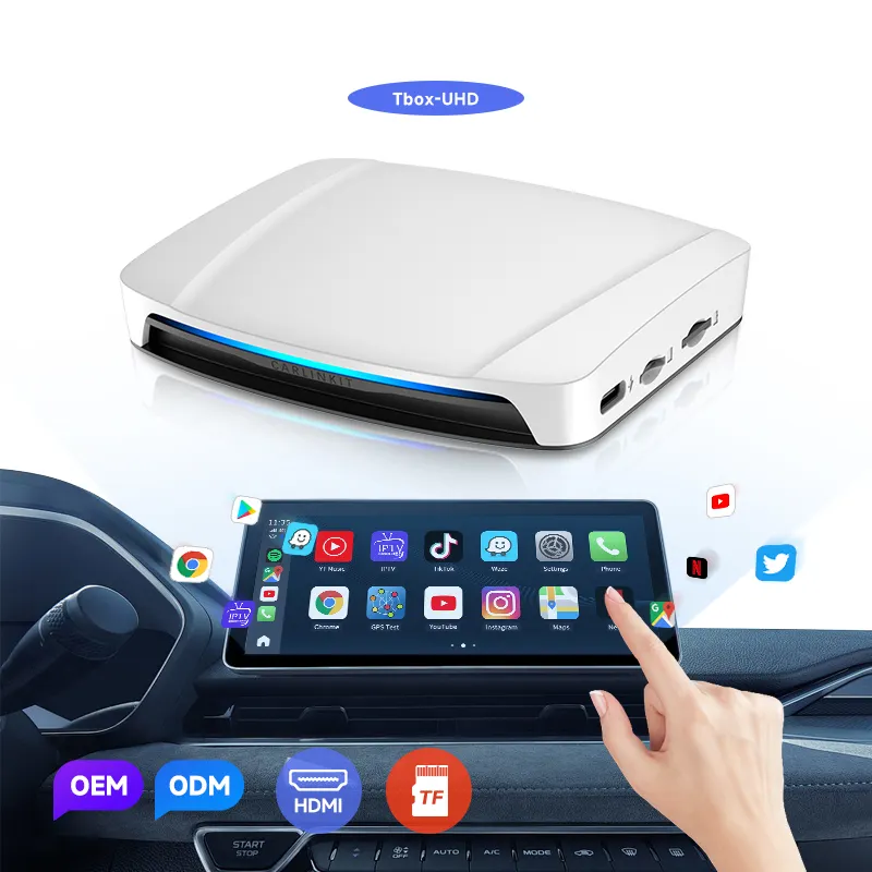 Wireless Car Multimedia Box Carplay Android Auto Dongle Netflix TBox UHD 4Gb 64Gb SM6225 Android 13