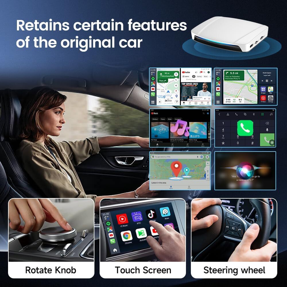 Android 13 Auto CarPlay Ai Box Wireless Adapter Dongle TBox UHD 4Gb 64Gb SMD660