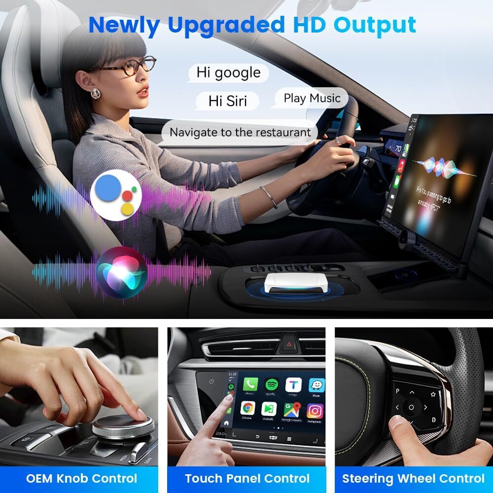 Android 13 Auto CarPlay Ai Box Wireless Adapter Dongle TBox UHD 4Gb 64Gb SMD660