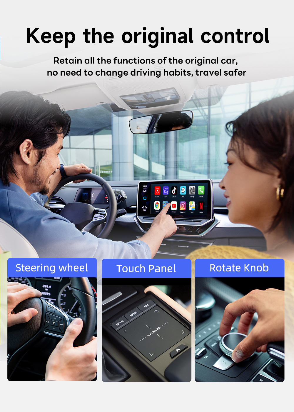 Carplay Andriod Auto CPC200-TBox UHD Wireless Adapter for Youtube Netflix Video Ai Box USB HDMI Port 4G 64Gb SM6225