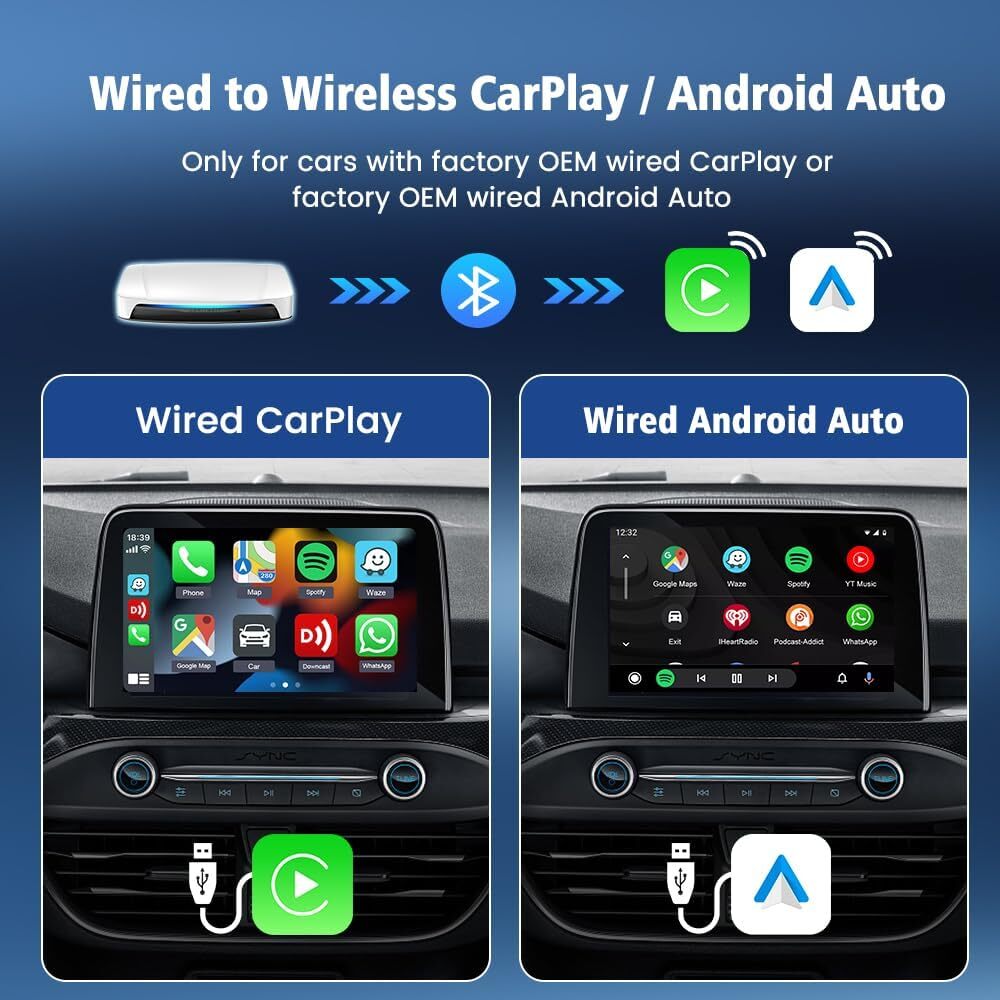 Wired Carplay And Android Auto To Tbox Youtube Netflix Car Multimedia Play Carlink TBox UHD HDMI Wireless Ai Box