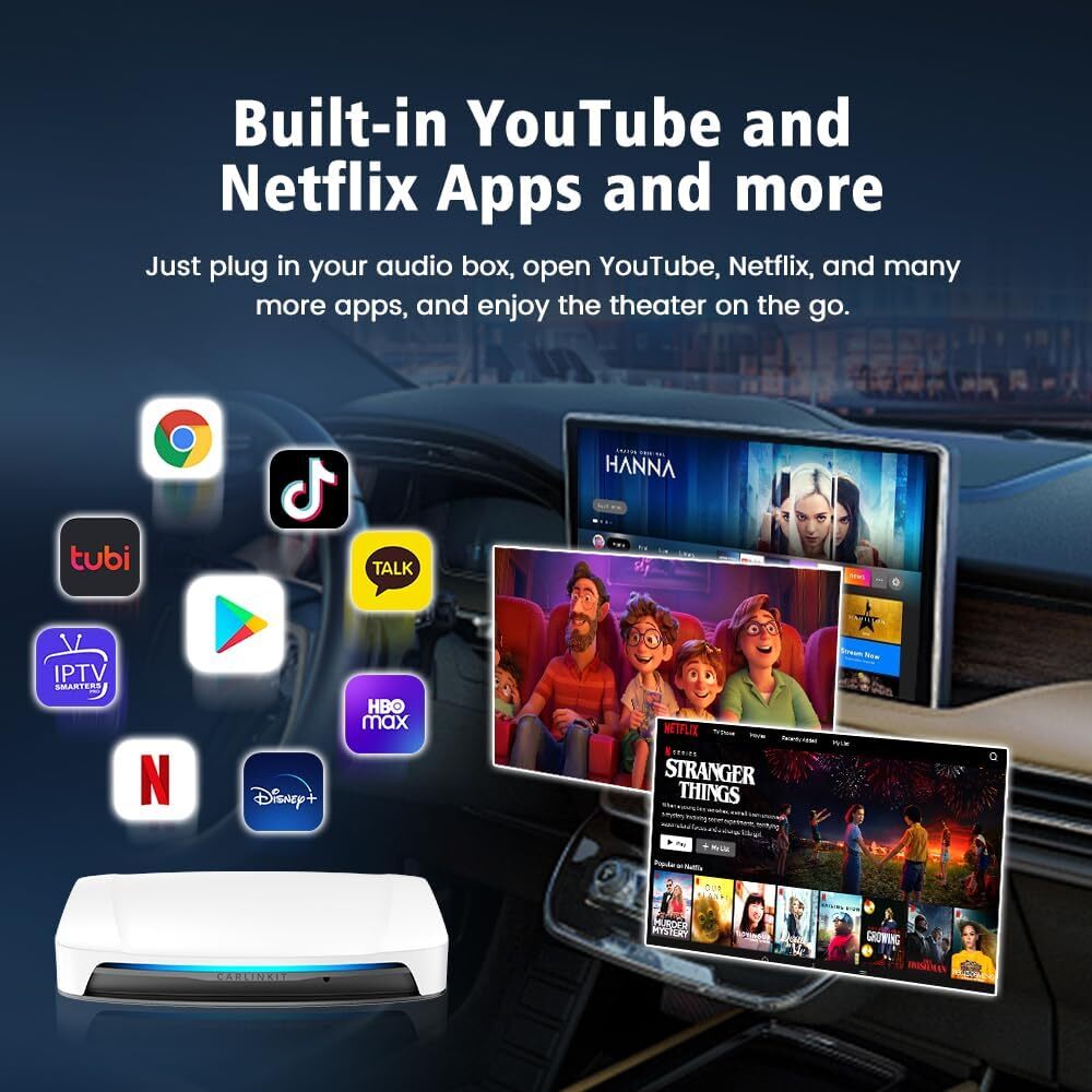 Tbox UHD USB HDMI Port 8G 128Gb SDM660 Android 13 CarPlay Video Ai Box Wireless Adapter For Wireless Youtube Netflix