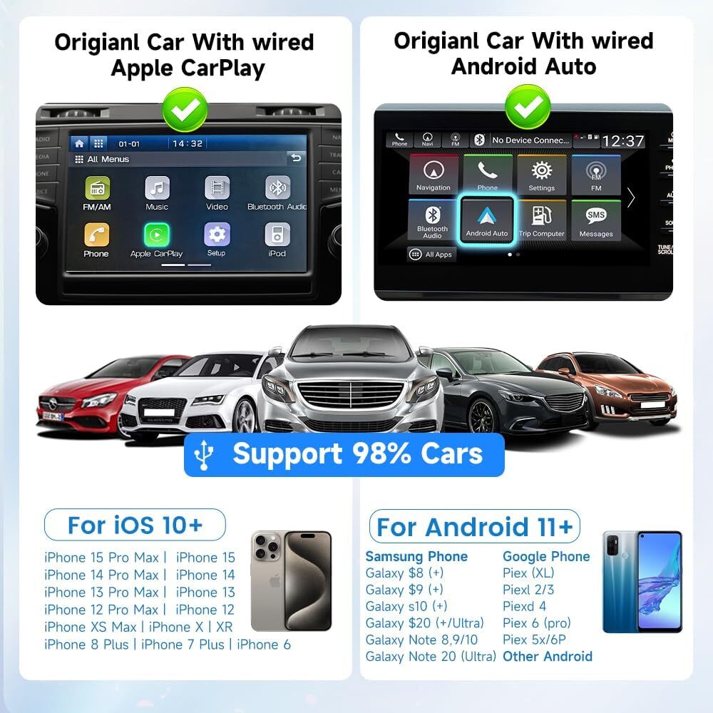 Carplay And Andriod Auto To Multi Media Tbox UHD USB HDMI Port 8G 128Gb SM6225 Android 13 Video Ai Box
