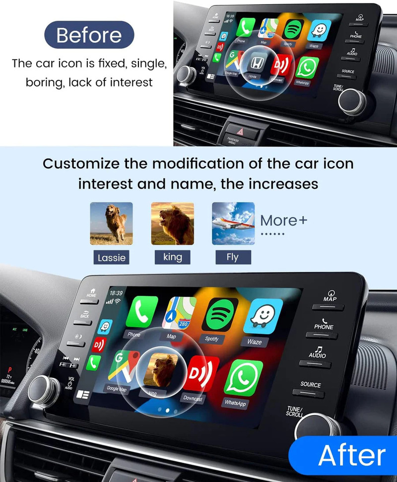 CP2A Wifi Bluetooth Carplay And Android Auto Wireless Adapter For Audi Benz Vw Golf Mk6