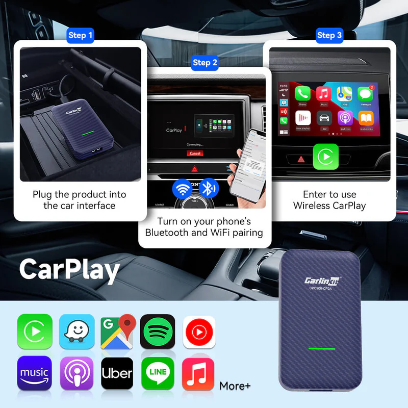 Portable android auto apple carplay wireless Smart Dongle Adapter CP2A Multimedia Box