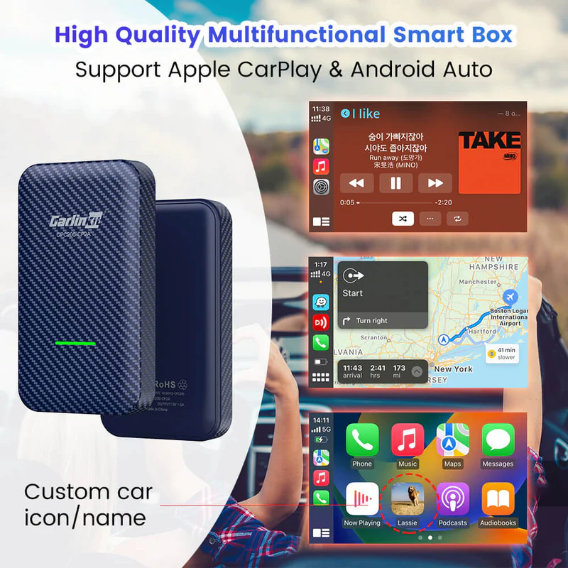 Portable android auto apple carplay wireless Smart Dongle Adapter CP2A Multimedia Box