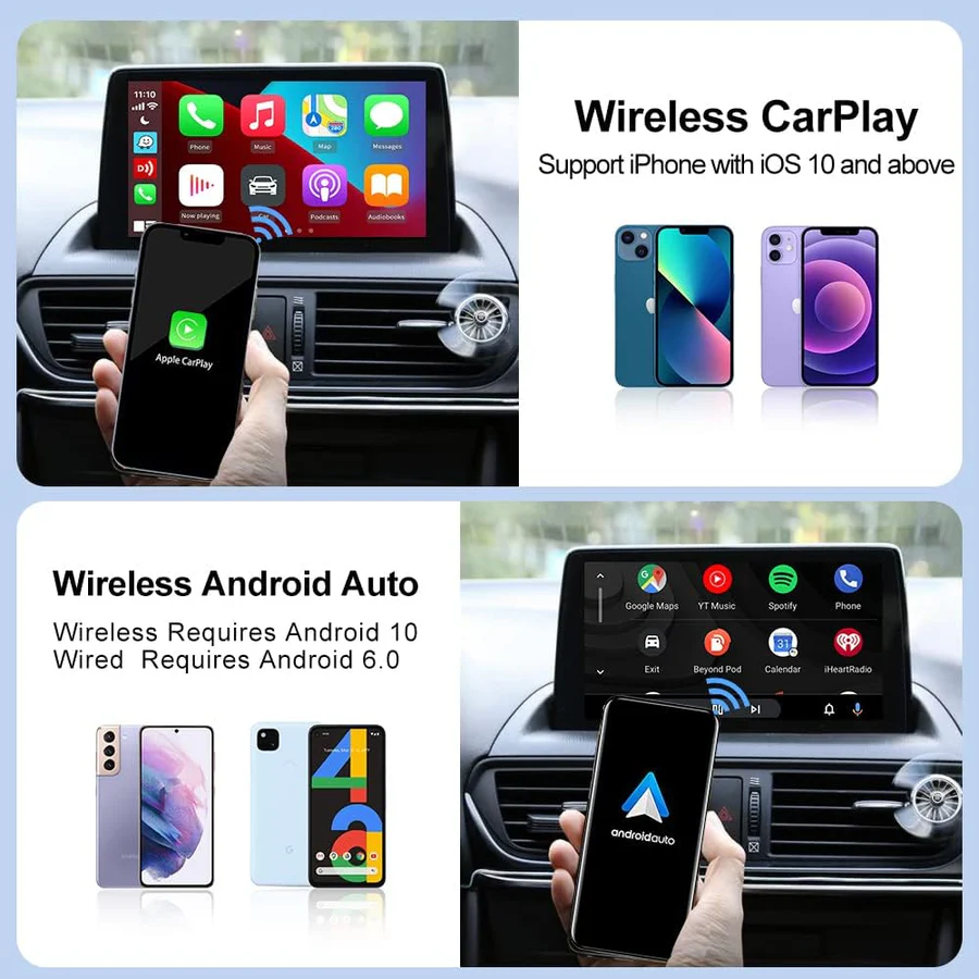 CP2A Wireless Android Auto Apple CarPlay Dongle Auto Connect Adapter For Q5 A7 A8 Q7 A5/S5