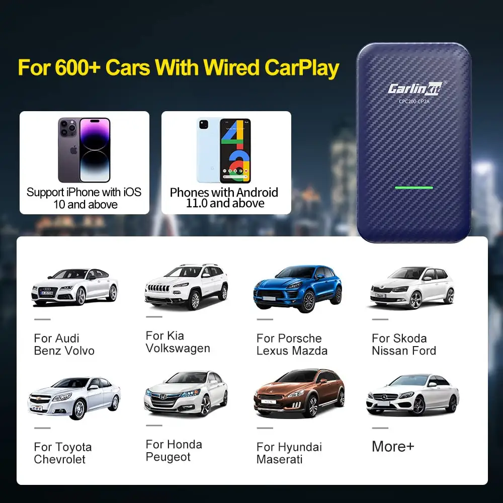 Wireless Android Auto And Carplay Adapter Usb Dongle Car Android Play CP2A Carlinkit 4.0 For Apple Audi A4 B8