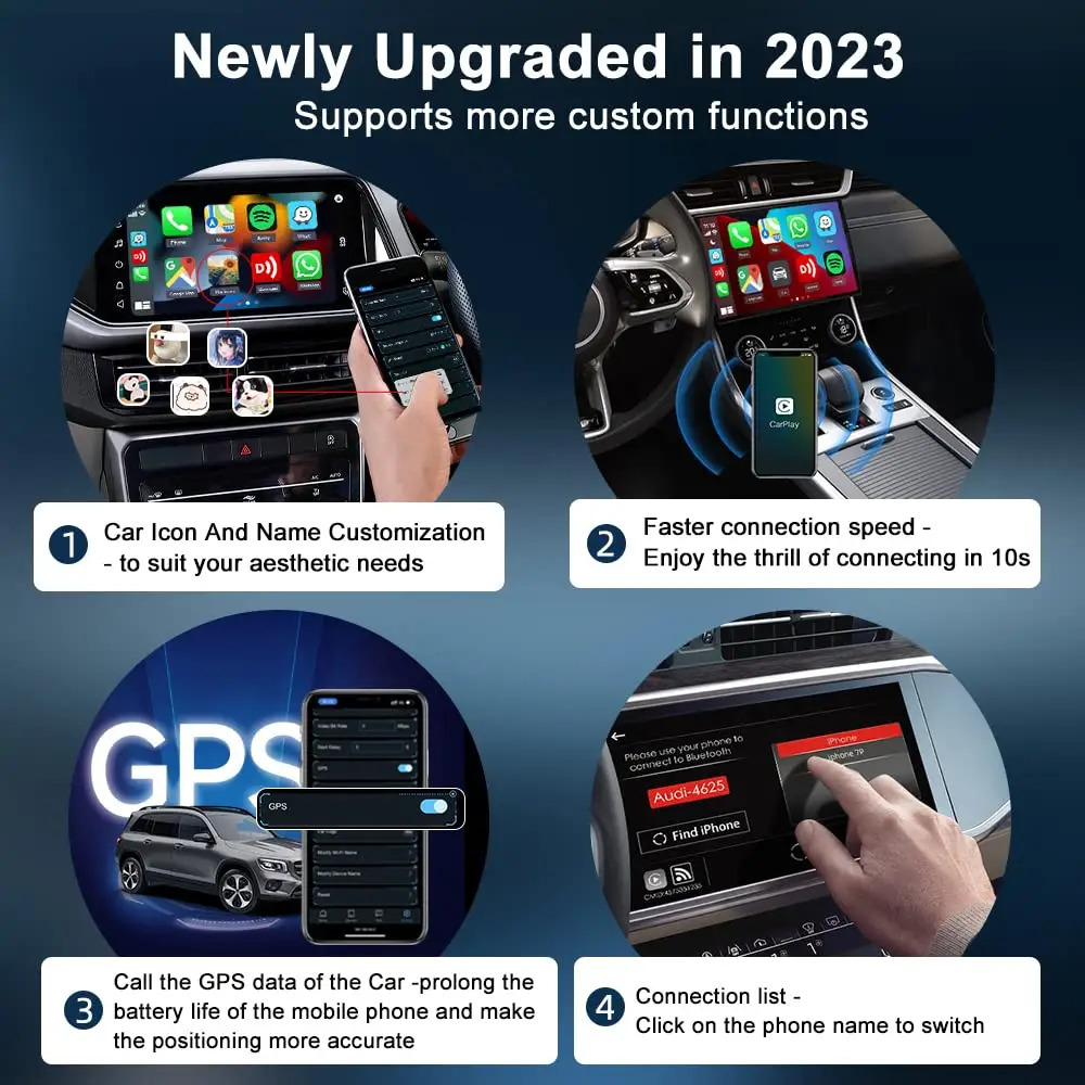 Wired Carplay To Wireless And Android Auto Carlinkit 4.0 CP2A Retrofit Module USB Dongle Fast Speed