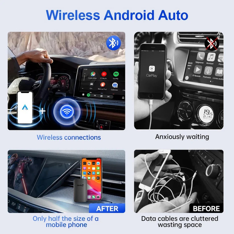 Android Auto Wired To Wireless Adapter Smart Ai Box Plug And Play Dongle CPC200-A2A