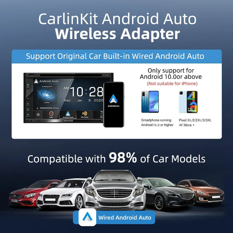 Android Auto Wired To Wireless Adapter Smart Ai Box Plug And Play Dongle CPC200-A2A