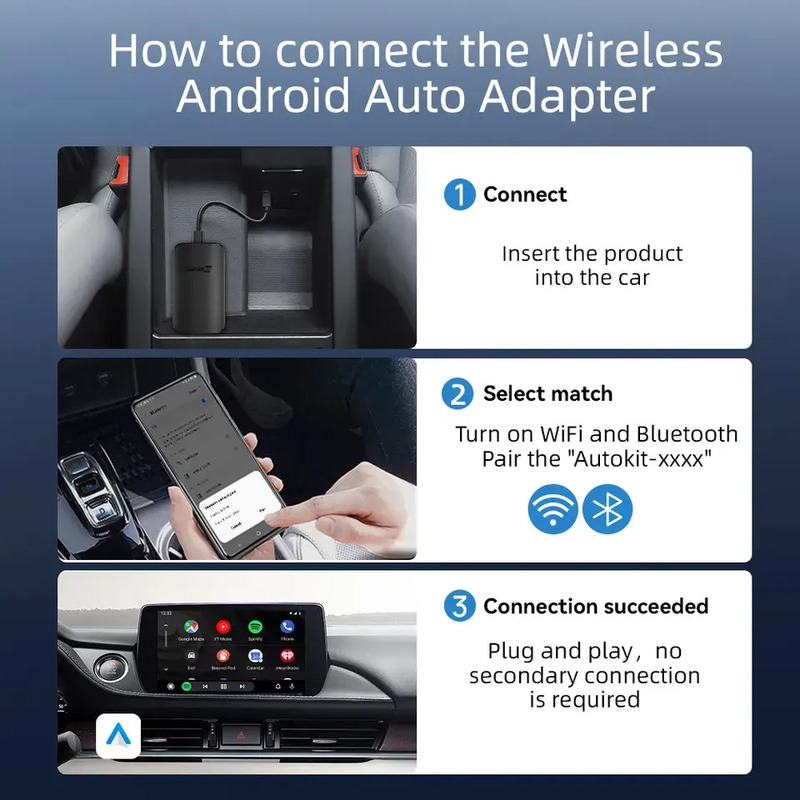 High Speed Wired Android Auto To Wireless Dongle A2A Android Auto Wireless Adapter