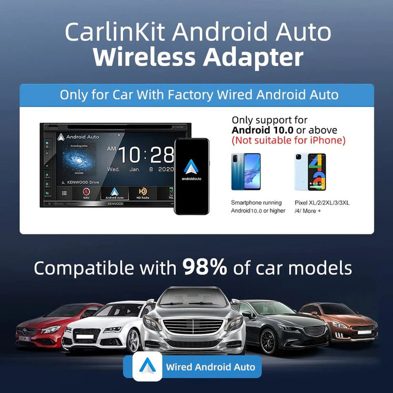 Fast Android Auto Wired To Wireless Adapter A2A Ai Box Built In Cuttingedge Dual Band Wifi