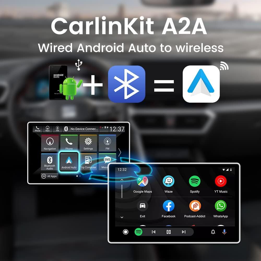 A2A Wired Android Auto To Wireless Android Auto Ai Box Dongle For Online Navigation Music Playback