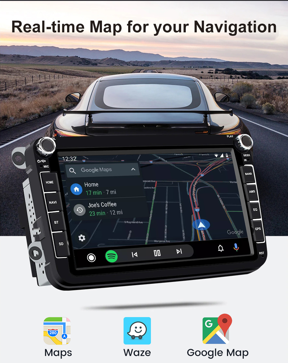 A2A Wired Android Auto To Wireless Android Auto Ai Box Dongle For Online Navigation Music Playback