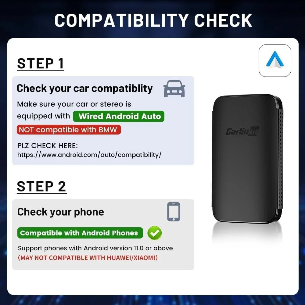 Original Wired To Wireless Android Auto Adapter A2A Bluetooth WiFi Auto Connect For Vw Benz Audi