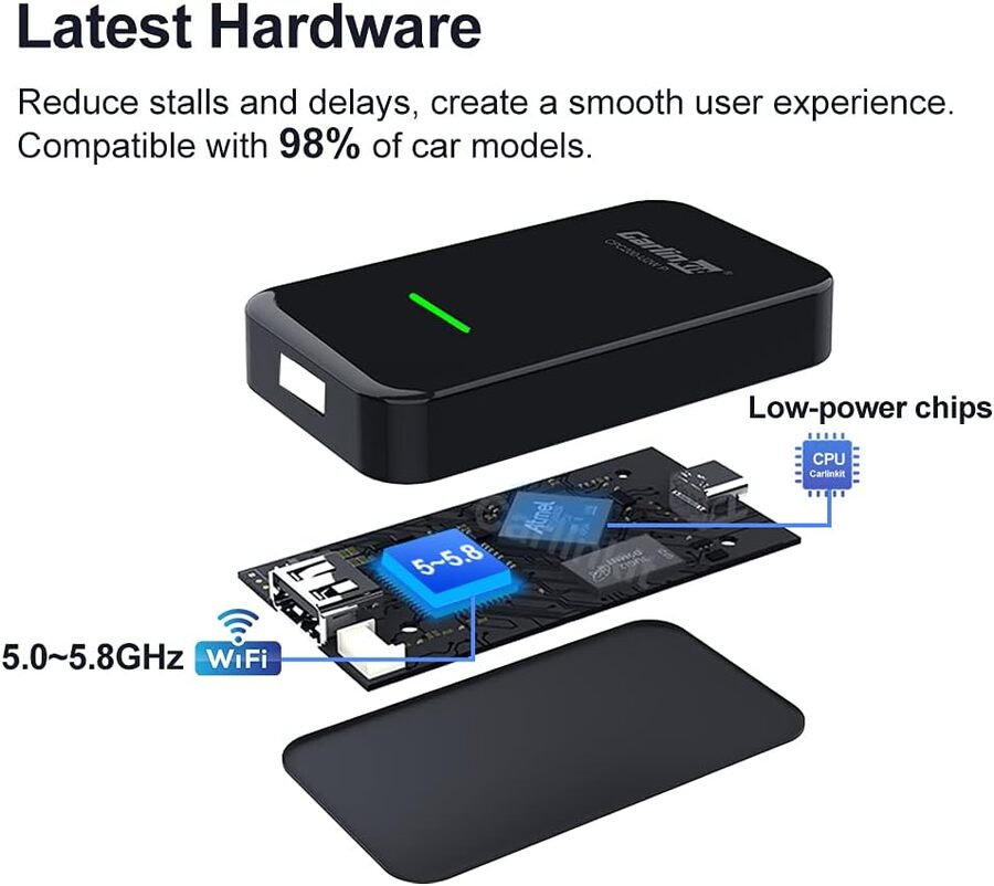 Wired To Wireless Carplay Adaptor Dongle Carlink 3.0 U2w Plus Ai Smart Box For Apple