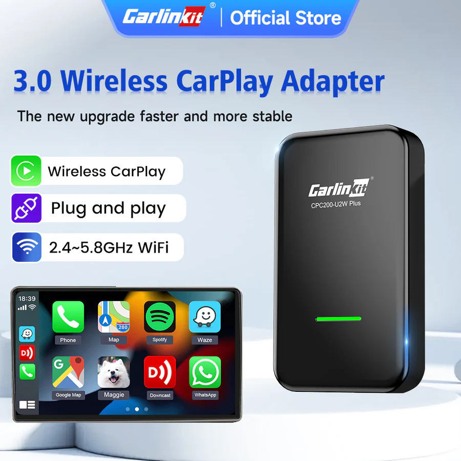 Wired To Wireless Carplay Adaptor Dongle Carlink 3.0 U2w Plus Ai Smart Box For Apple