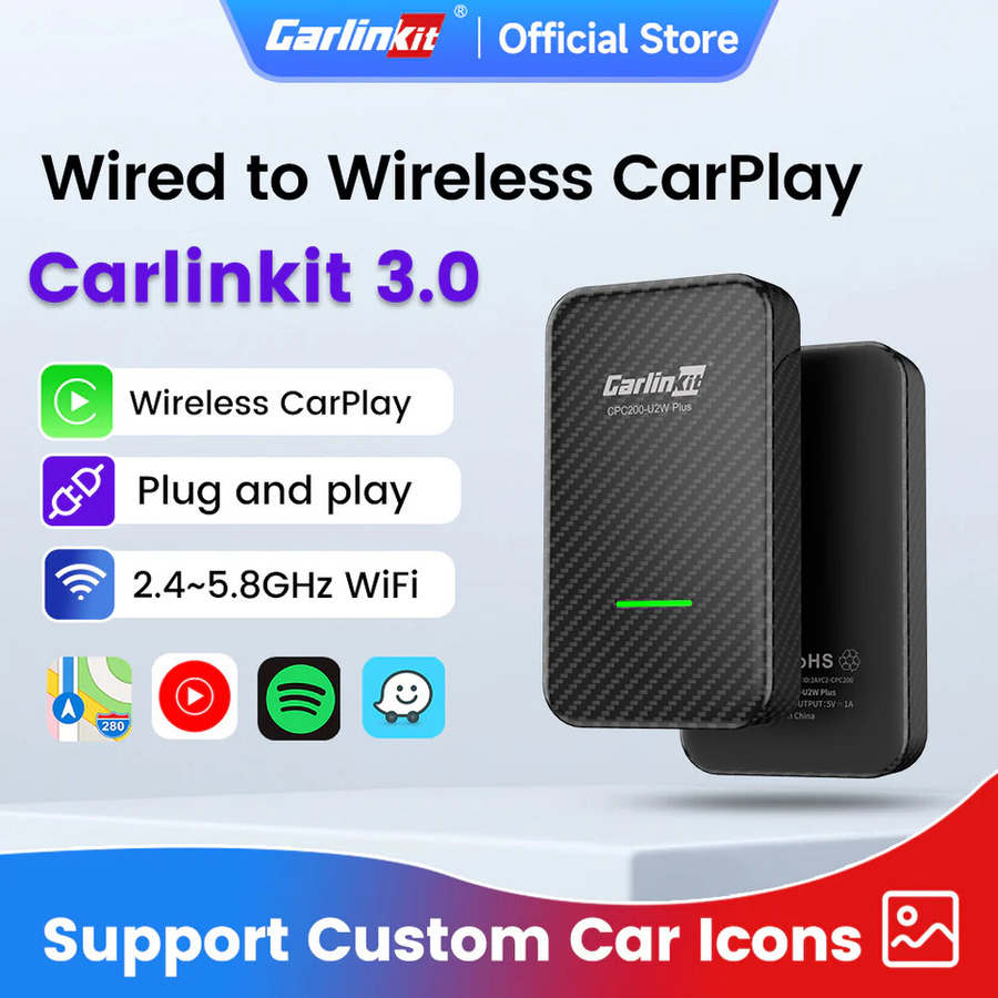 High Sensitivity Wired Carplay To Wireless Carplay Converter U2W Built In 5G Smart Chip