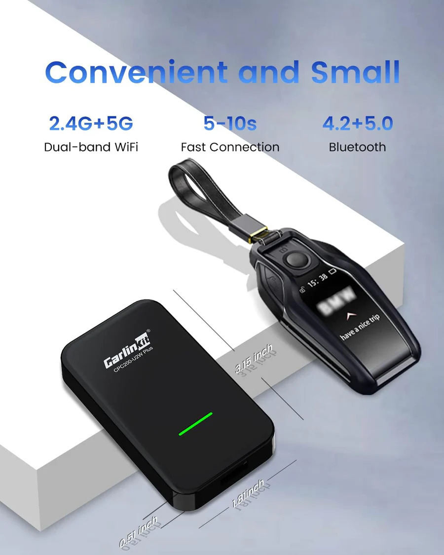 High Sensitivity Wired Carplay To Wireless Carplay Converter U2W Built In 5G Smart Chip