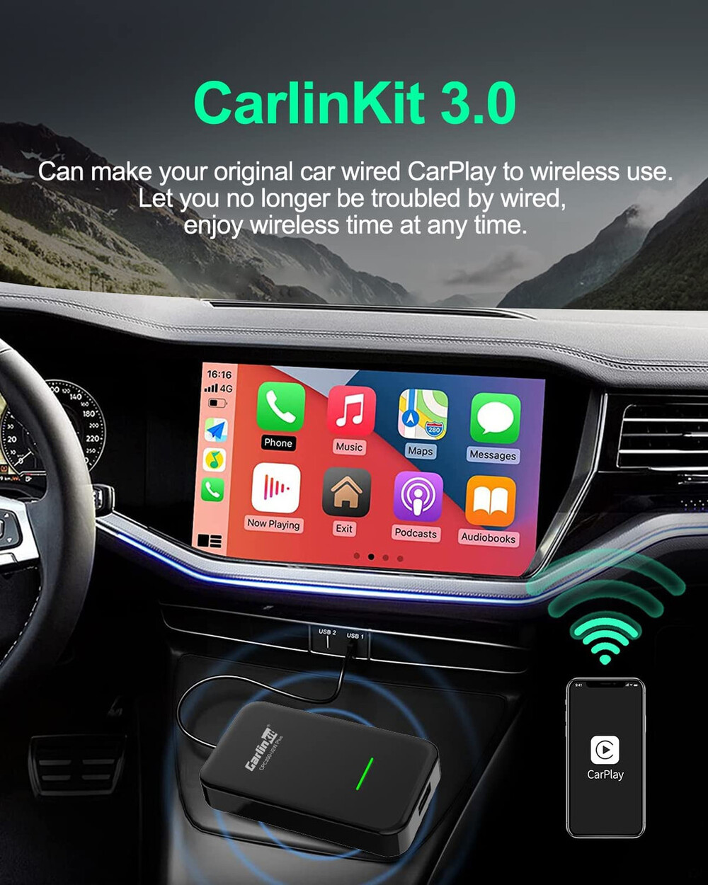 Wired To Wireless Carplay Adaptor U2w Dongle For Jaguar Xe Xf Xj E Pace F Pace F Type I Pace