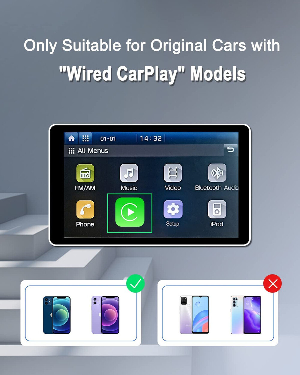 Auto Connection 3.0 Wired Carplay To Wirelss Carplay Adapter Converter U2W Plus For A1 A3 B9 A4 A5 A6 A7 A8 Q2 Q3