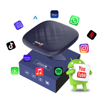 Wireless CarPlay Smart Car Ai Box Tbox Plus 8-Core 8g 128gb with Streaming Apps YouTube Netflix Wifi GPS LTE Android 13