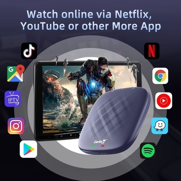 TBox-Plus 128GB Android 13 Carplay Auto Ai Box Car Play Wireless Adapter Black No Lag