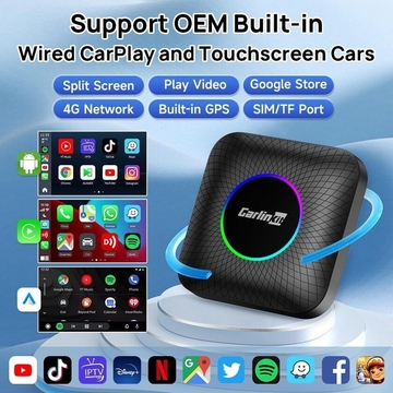 Android Box  Cpc200 Tbox Ambient Usb Adapter 4G 64Gb Up To 512Gb Android 13 SM6225 Wireless Carplay Ai Tv Box Dongle Youtube Netflix