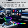 Wireless Android Auto Car Play TBox Ambient Dongle Android 13 SM6225 128GB FOTA Upgrade SIM TF Ai Box For YouTube Netflix