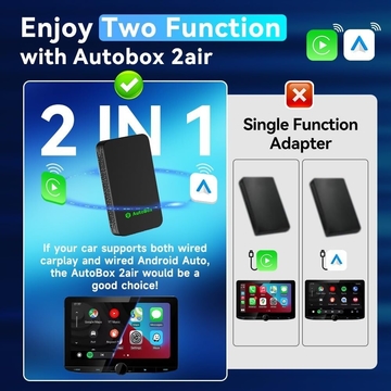 Car Wired To Wireless Carplay Android Auto 2 In 1 Adapter CPC200-2air Plug And Play Design